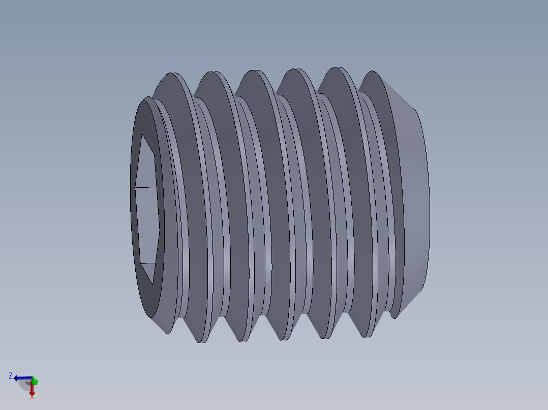UNC 平头紧定螺钉-UNC SET SCREW 0.500 x0.500.SLDPRT主视图