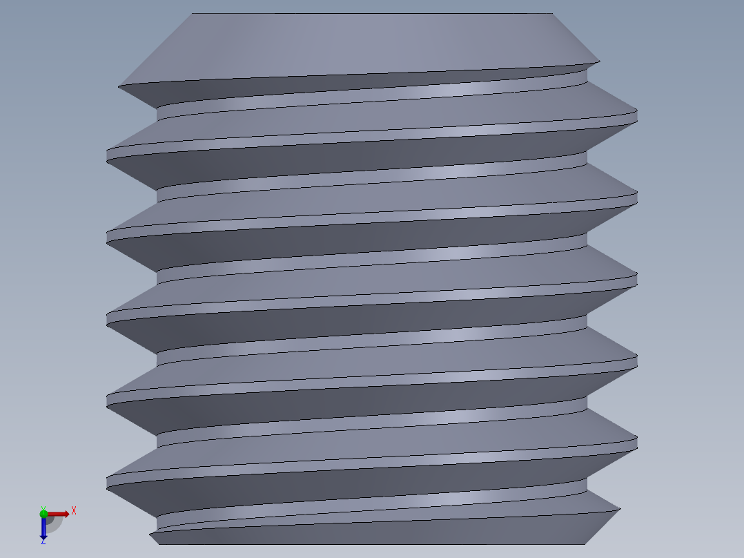 UNC 平头紧定螺钉-UNC SET SCREW 0.500 x0.500.SLDPRT俯视图