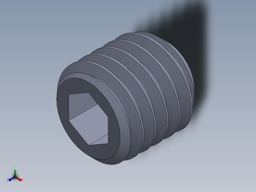 UNC 平头紧定螺钉-UNC SET SCREW 0.500 x0.500.SLDPRT正等轴测缩略图