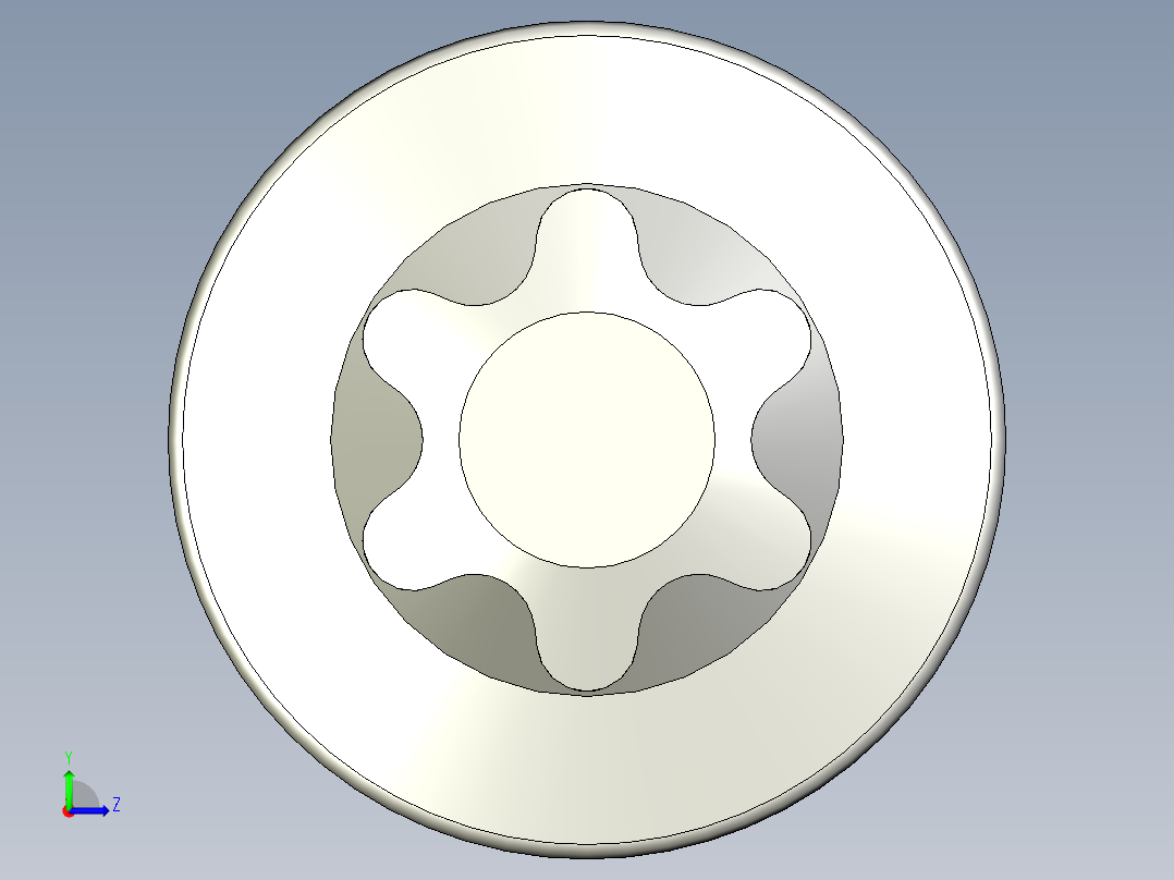 六角螺钉-Hexalobular_screw-M14-60-53-18-30-18.stp左视图