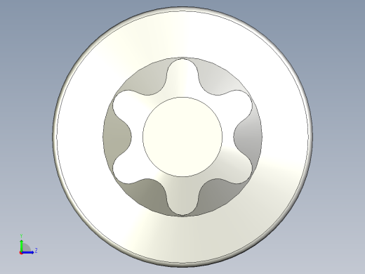 六角螺钉-Hexalobular_screw-M14-60-53-18-30-18.stp左视缩略图