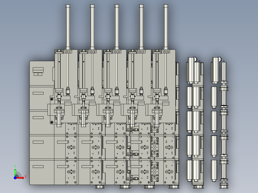 电池滚筒定位小型流水线前视图