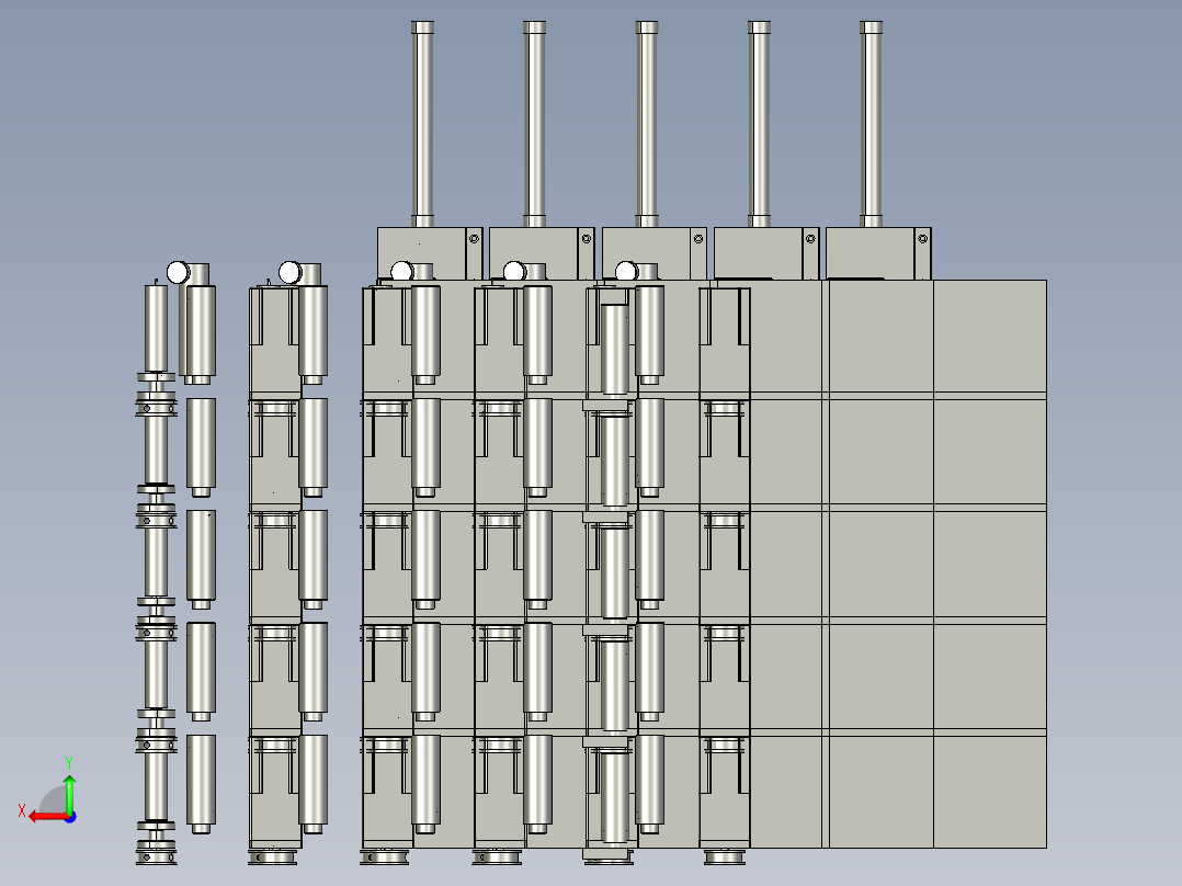 电池滚筒定位小型流水线后视图