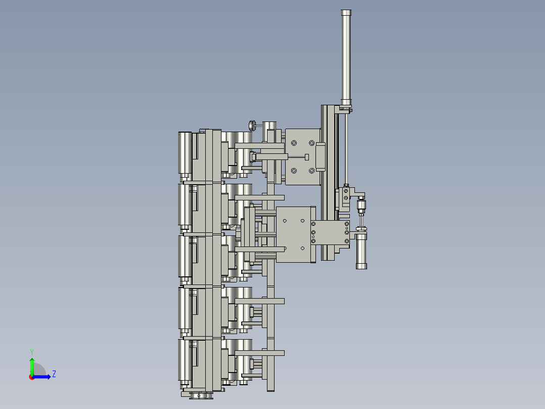 电池滚筒定位小型流水线左视图