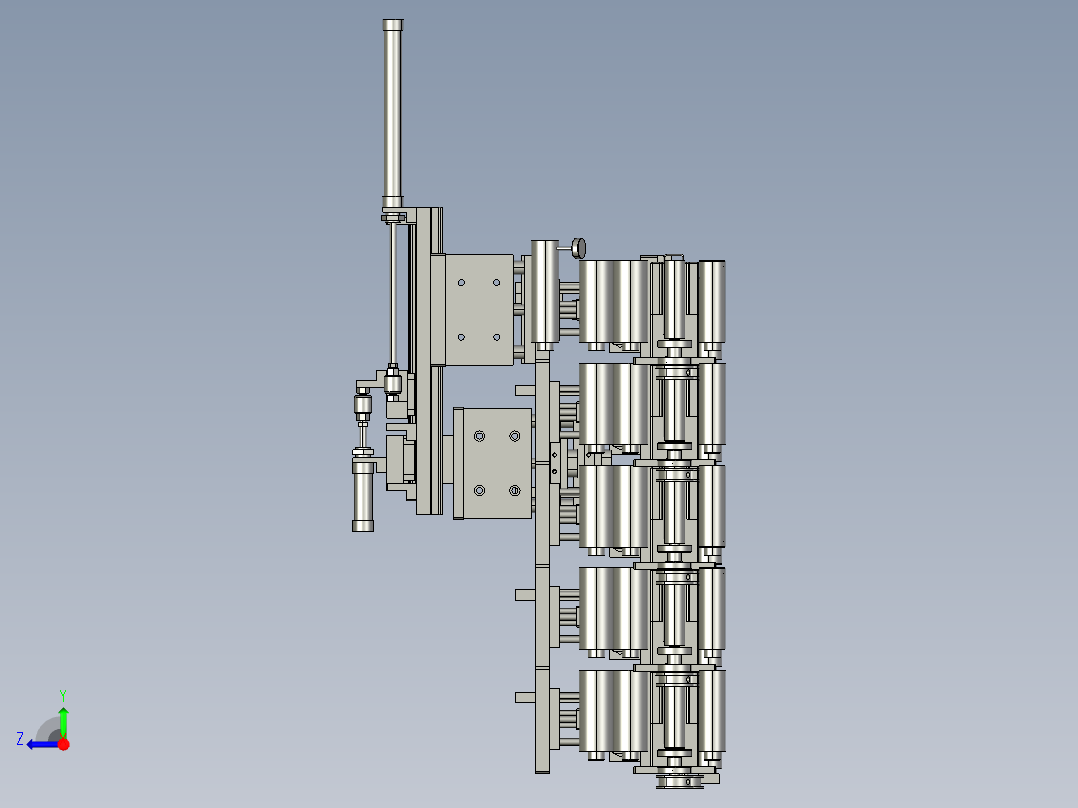 电池滚筒定位小型流水线右视图