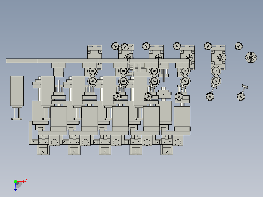 电池滚筒定位小型流水线俯视图