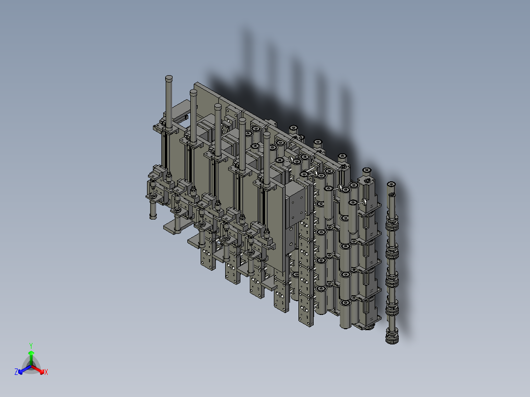 电池滚筒定位小型流水线正等轴测图