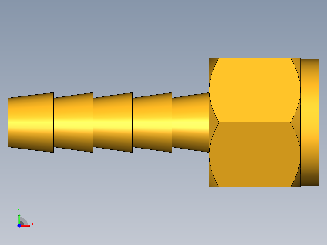 倒齿式工业管接头Hose Barb to Swivel Female Ball-End 128HBLSV-4-4前视图