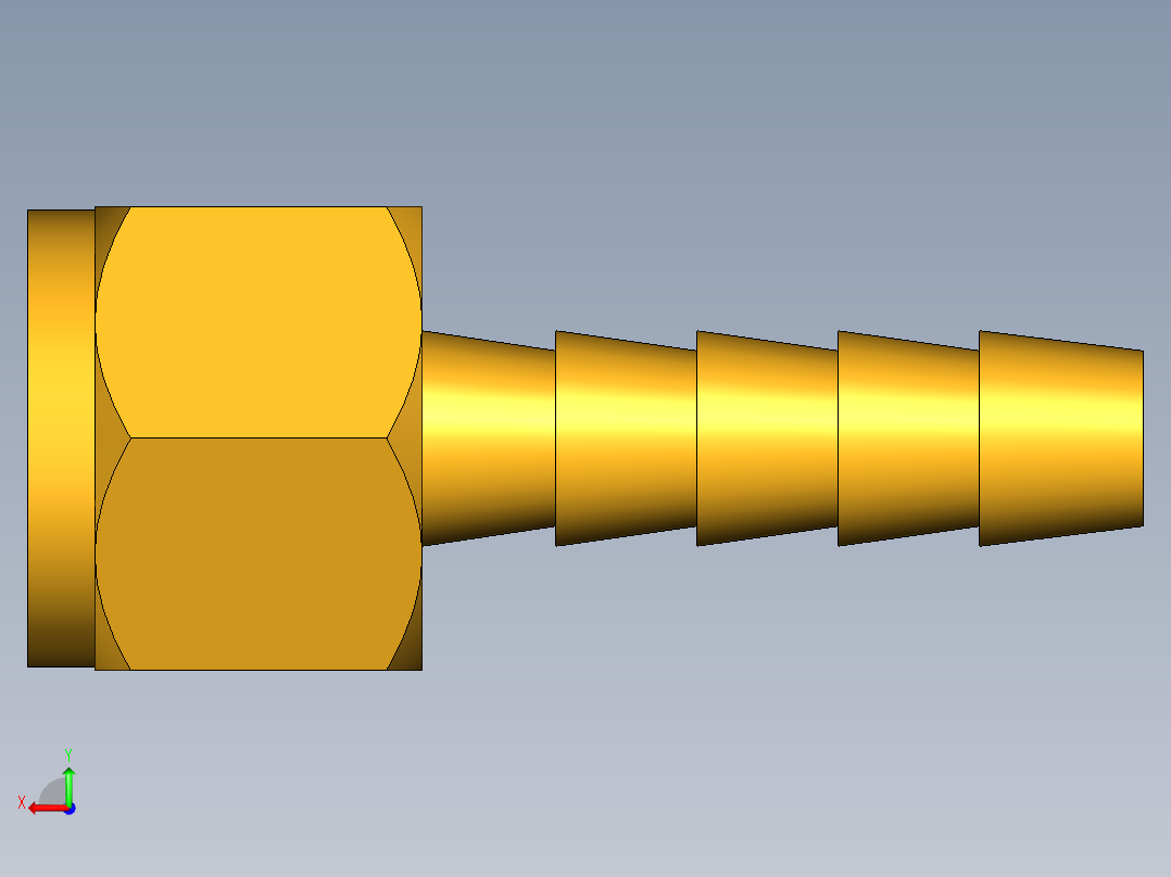 倒齿式工业管接头Hose Barb to Swivel Female Ball-End 128HBLSV-4-4后视图