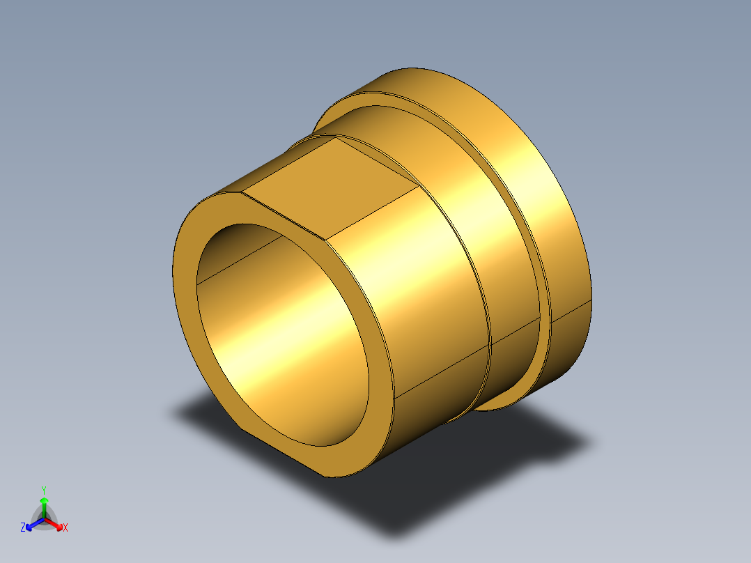 16QBFO 在女性的螺纹黄铜联盟结束正等轴测图