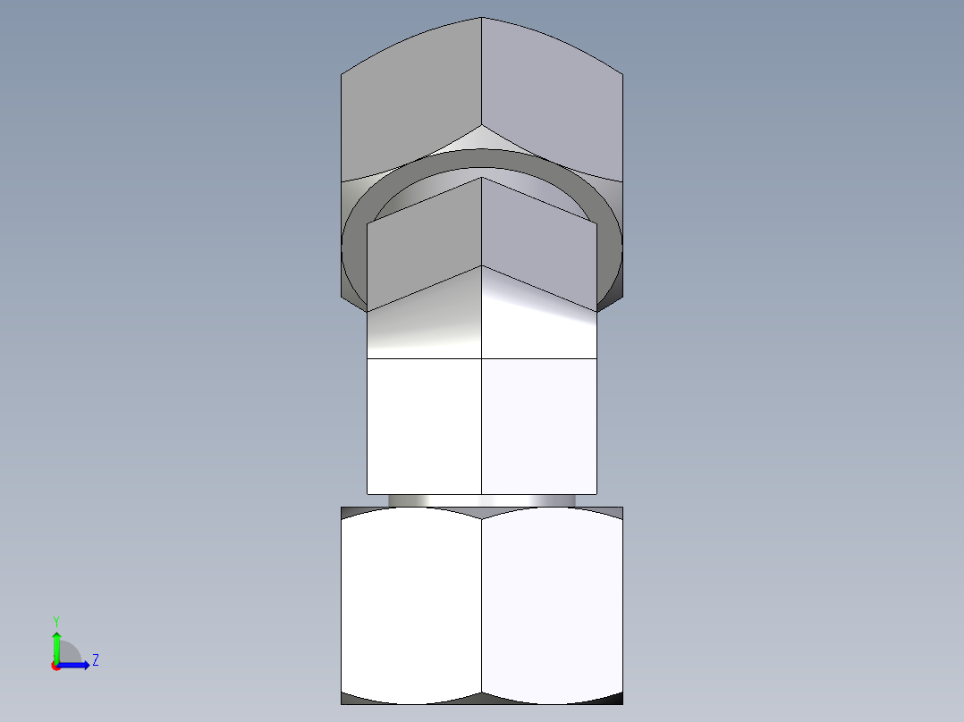 卡套式工业通用硬管接头EO_Swivel_nut_45_deg_elbow_EV15ZL71左视图