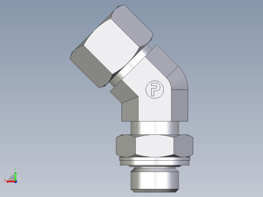 卡套式工业通用硬管接头EO_Adjustable_locknut_45_deg_elbow_VEE12LMCF后视缩略图