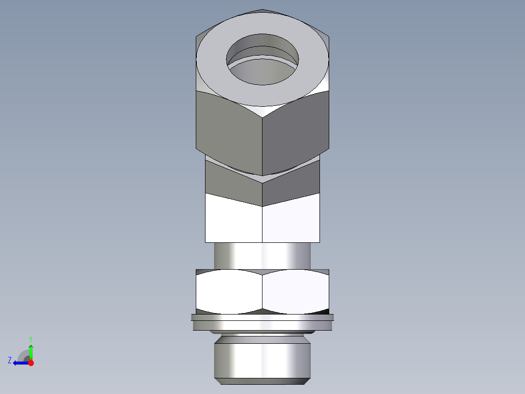 卡套式工业通用硬管接头EO_Adjustable_locknut_45_deg_elbow_VEE12LMCF右视图