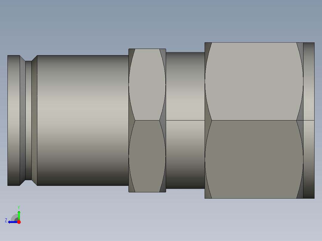 卡套式工业通用硬管接头20-16_trbu-s右视图