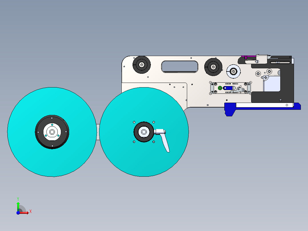 贴标飞达机构前视图