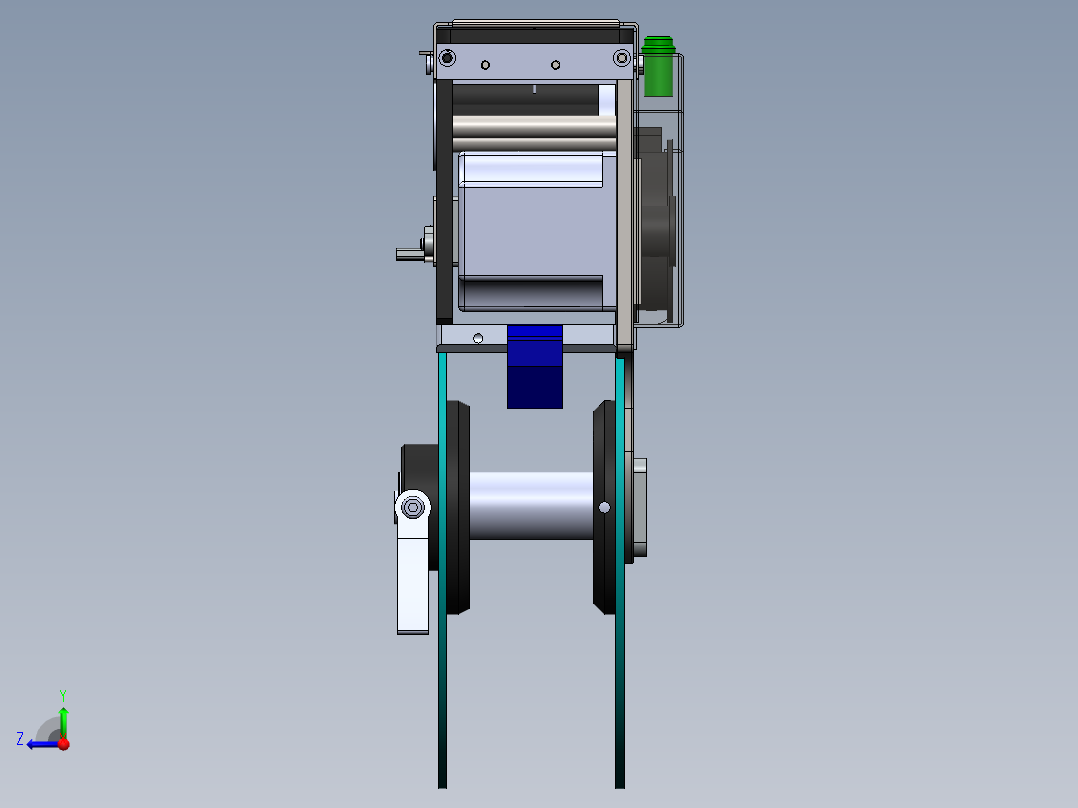 贴标飞达机构右视图