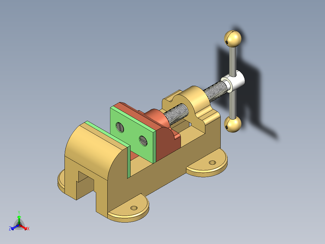 2023.02月-机用虎钳creo6.0正等轴测图