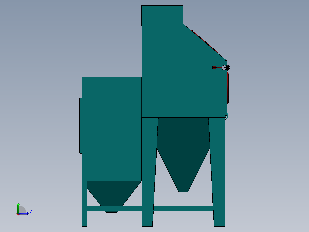 9060B手动喷砂机sw14可编辑左视图