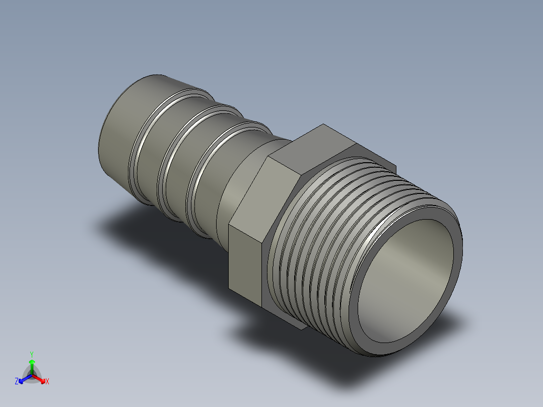 螺纹管水管接头-有边 [DN20X19]主视图