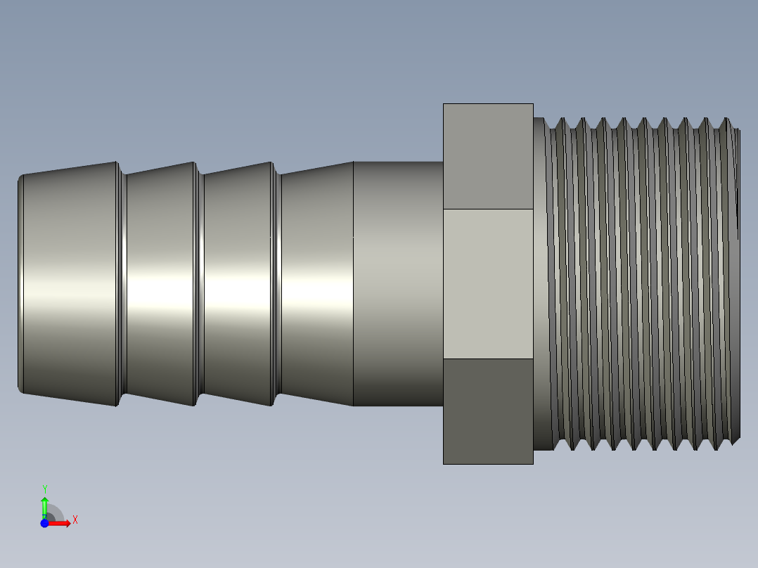 螺纹管水管接头-有边 [DN20X19]前视图