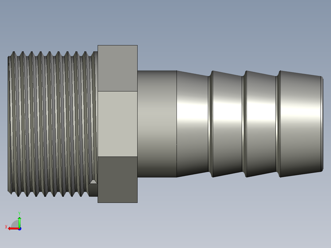 螺纹管水管接头-有边 [DN20X19]后视图