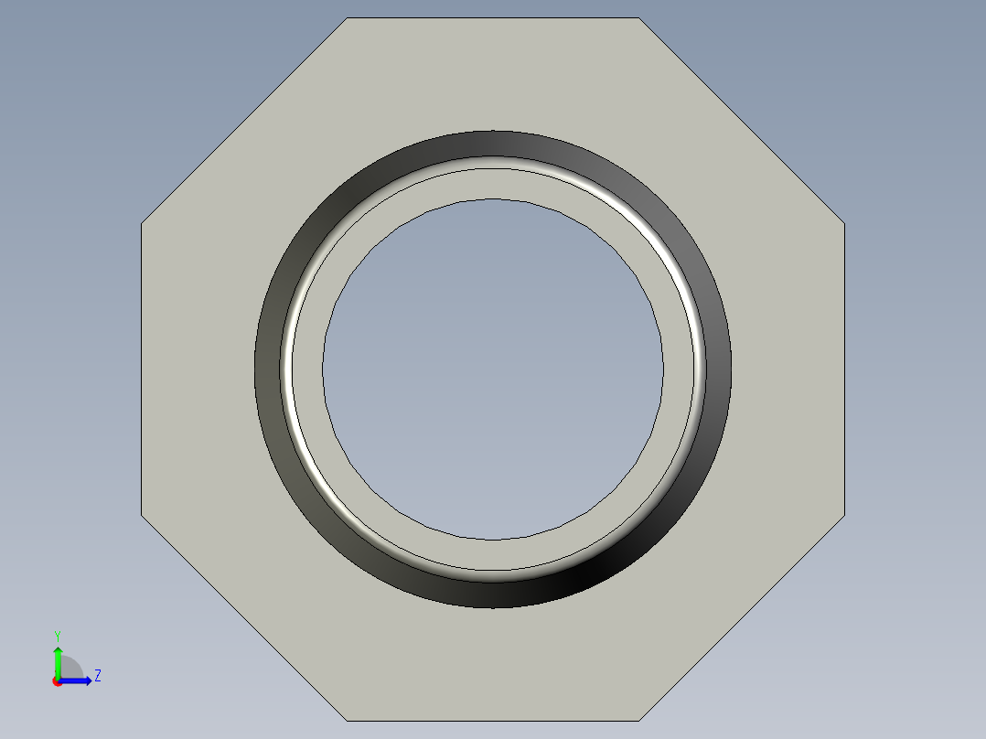螺纹管水管接头-有边 [DN20X19]左视图