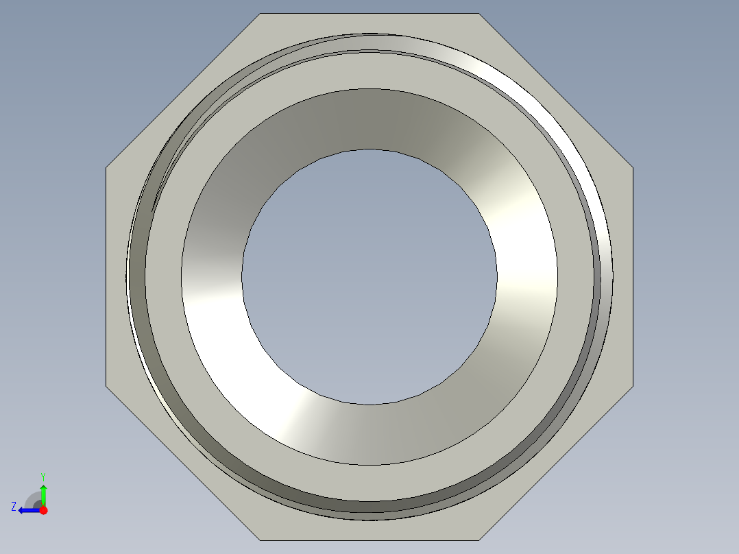螺纹管水管接头-有边 [DN20X19]右视图