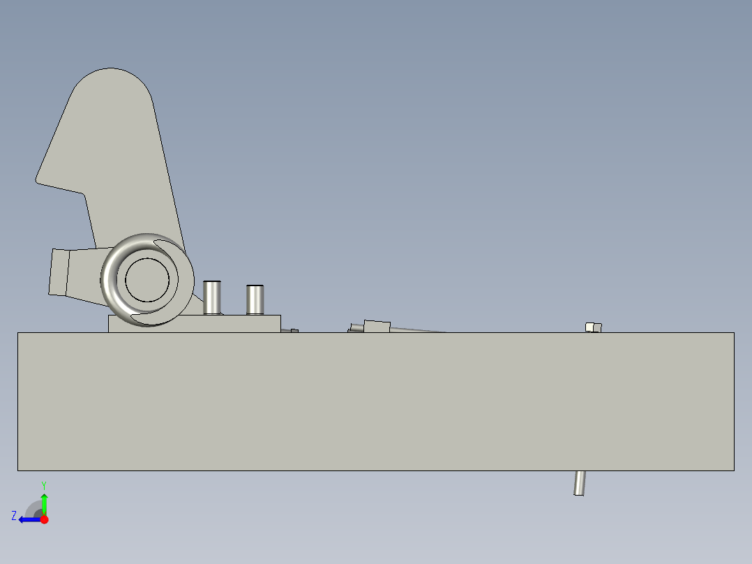轻便可折叠携带的阻车器右视图