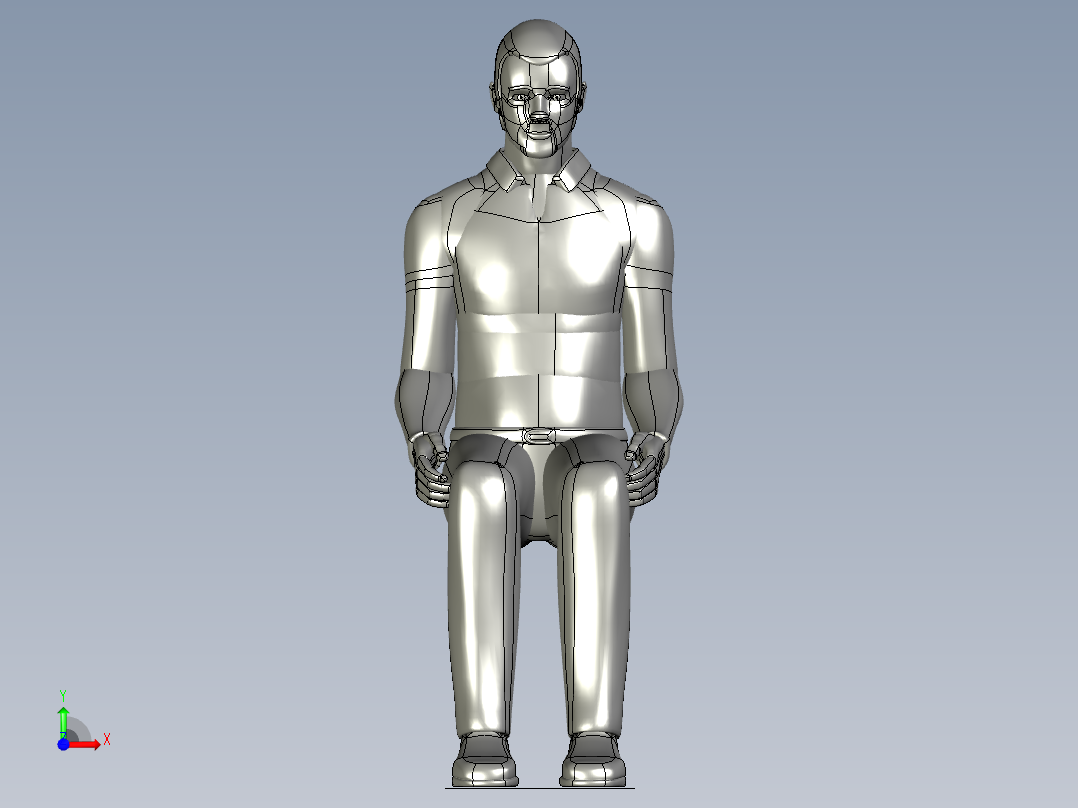 人体-坐姿1前视图