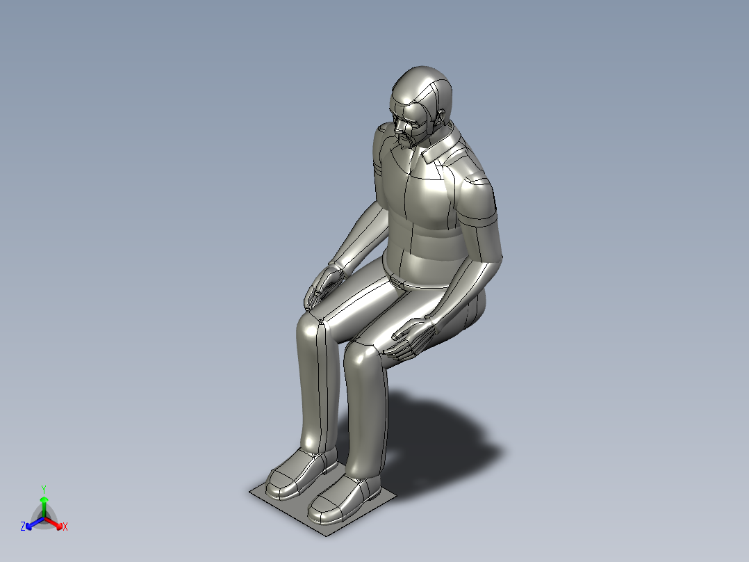 人体-坐姿1正等轴测图