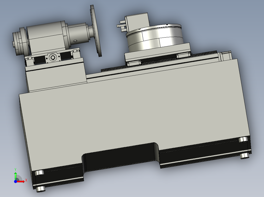 五轴结构的车铣机床前视图