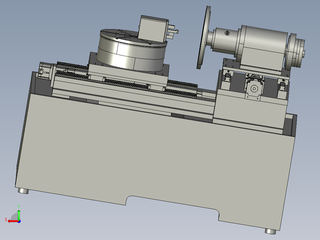 五轴结构的车铣机床后视图
