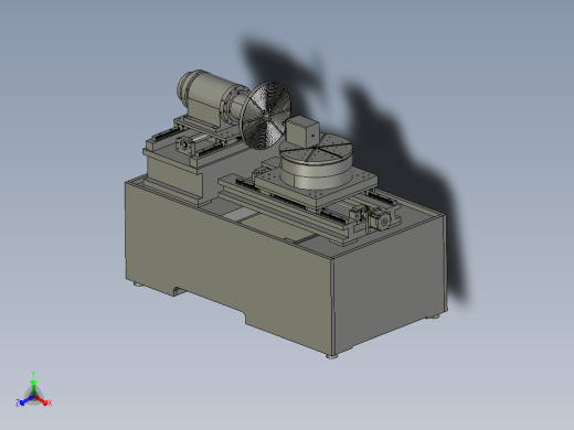 五轴结构的车铣机床正等轴测缩略图