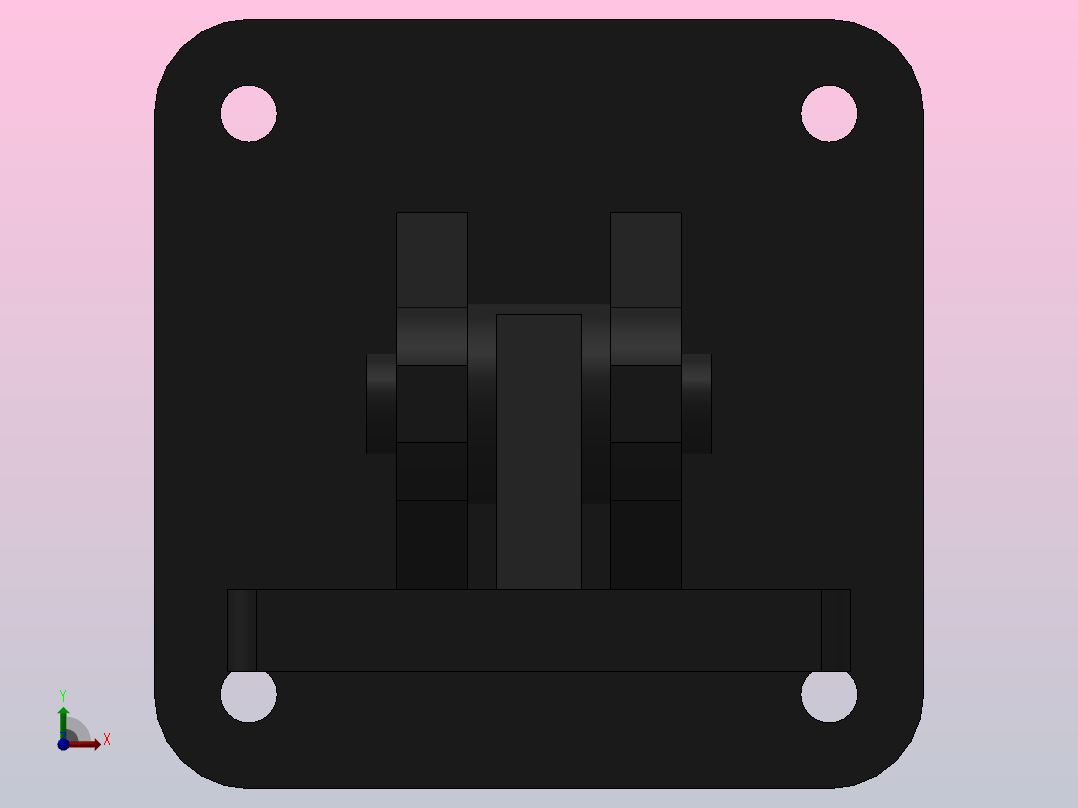 双悬耳座CDD[200]气缸附件前视图