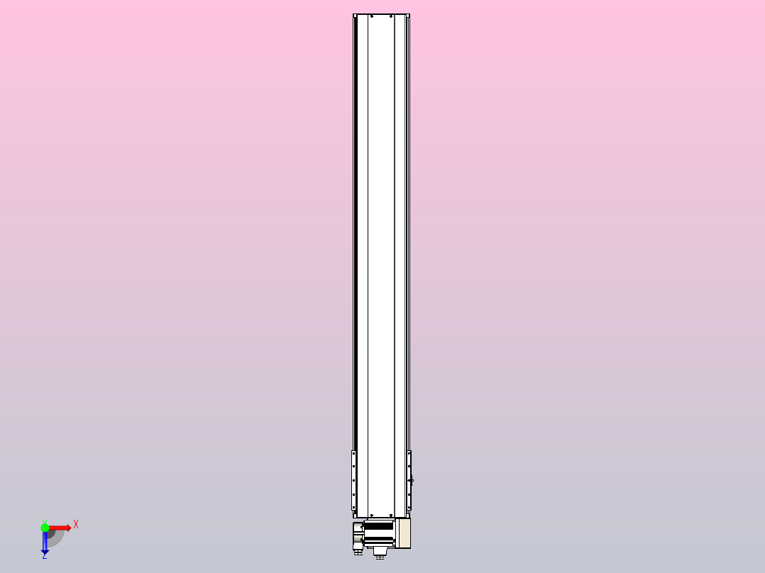 皮带直线轴半封闭可选导轨TPA-HNB-220D-176-L1550-RU-C-P1K-N3俯视图
