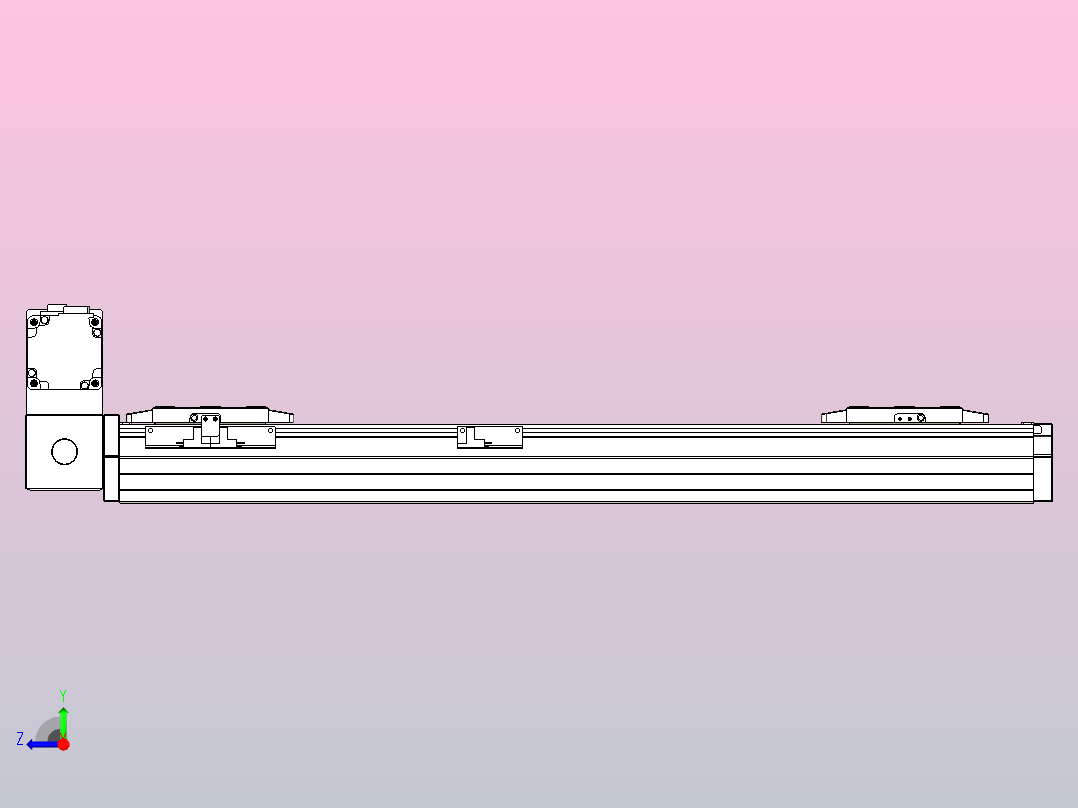 皮带直线轴双滑块型TPA-GCBS-80-P60-L200-LU-M20-N3右视图