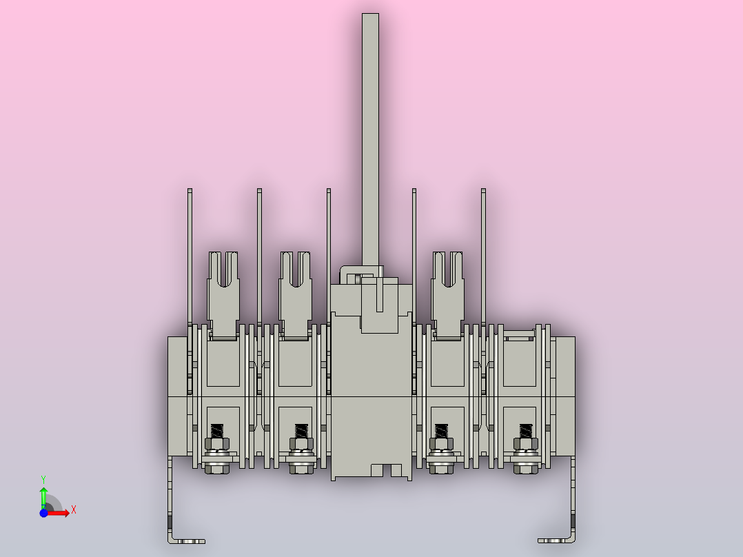 HH15-125_4QSA 4P隔离开关熔断器组三维模型202103前视图