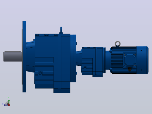 RF97R57法兰轴伸式组合型斜齿轮减速机RF97R57-Y0.75-4P-80-M1-0°-Φ450右视缩略图