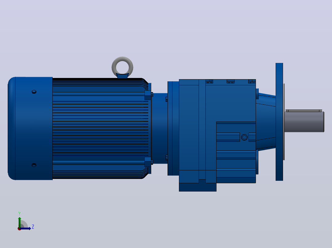 RF57法兰轴伸式安装斜齿轮减速机RF57-Y0.75-4P-80-M1-0°-Φ200左视图