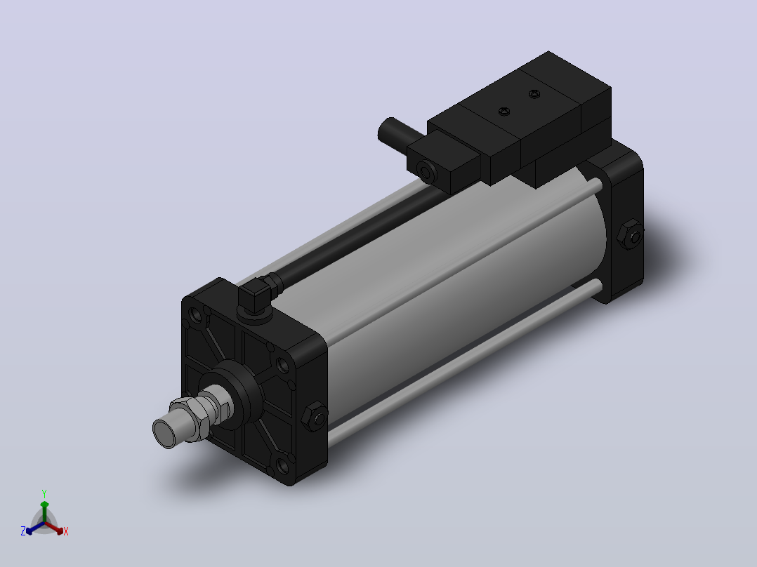 10A-5(V)系列带阀气缸(带阀型通电时推式)[10A-5(V) (Ⅱ) SD 125 B 300 A 5]主视图