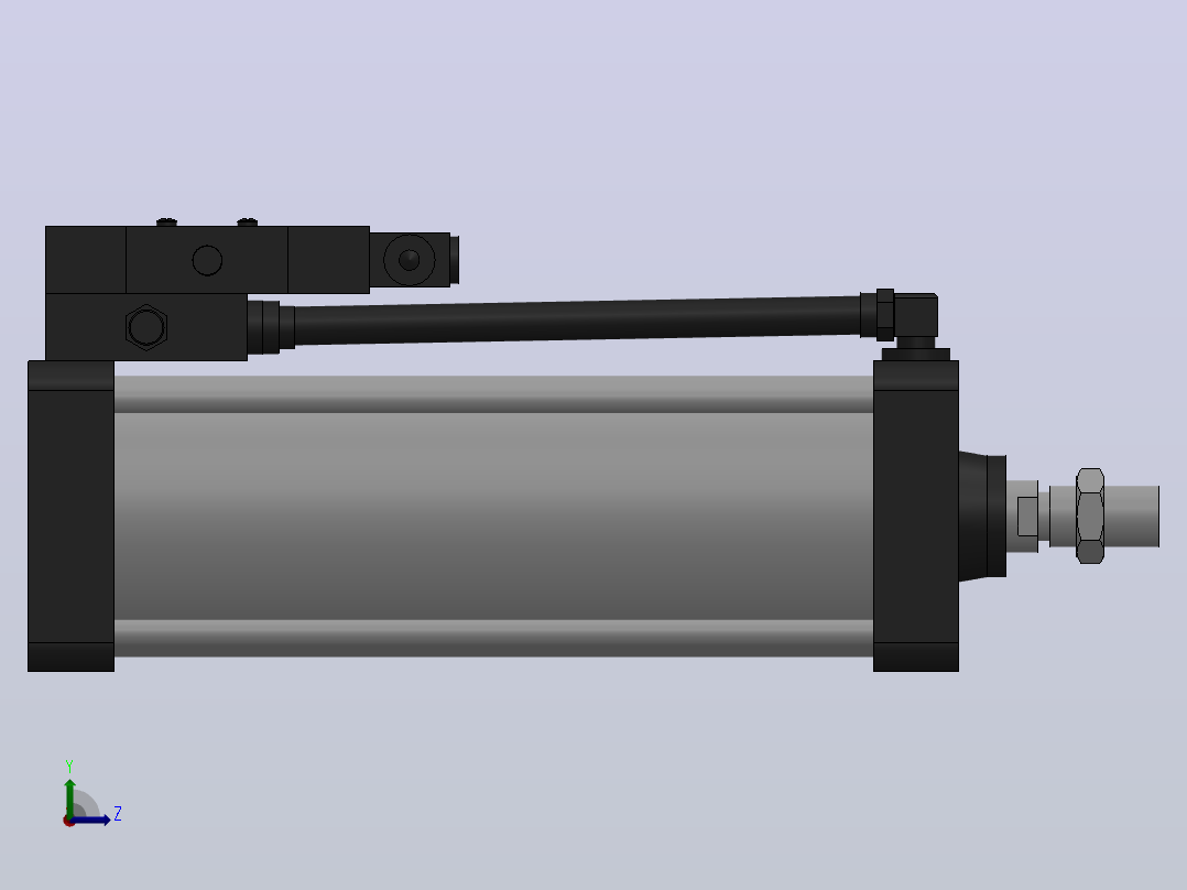 10A-5(V)系列带阀气缸(带阀型通电时推式)[10A-5(V) (Ⅱ) SD 125 B 300 A 5]左视图