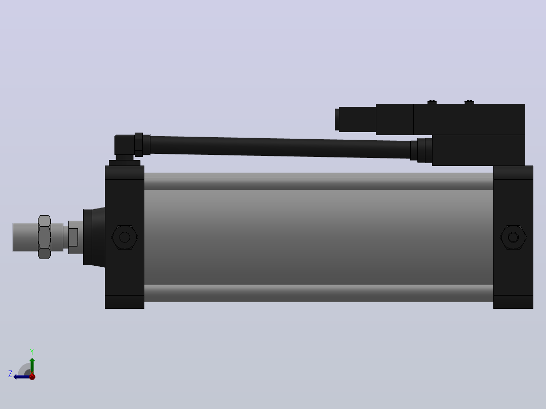 10A-5(V)系列带阀气缸(带阀型通电时推式)[10A-5(V) (Ⅱ) SD 125 B 300 A 5]右视图