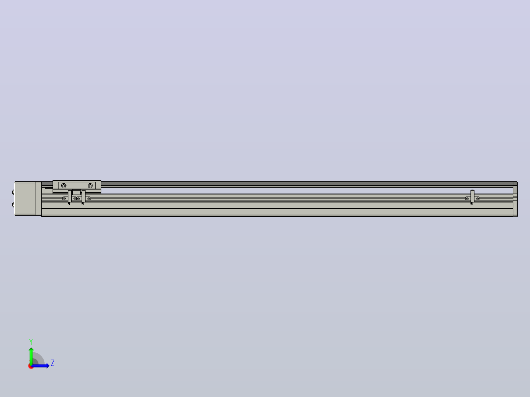 SYS12-BR-700-200W滚珠花健、支撑座、滚珠丝杠、交叉导轨、直线模组.STEP左视图