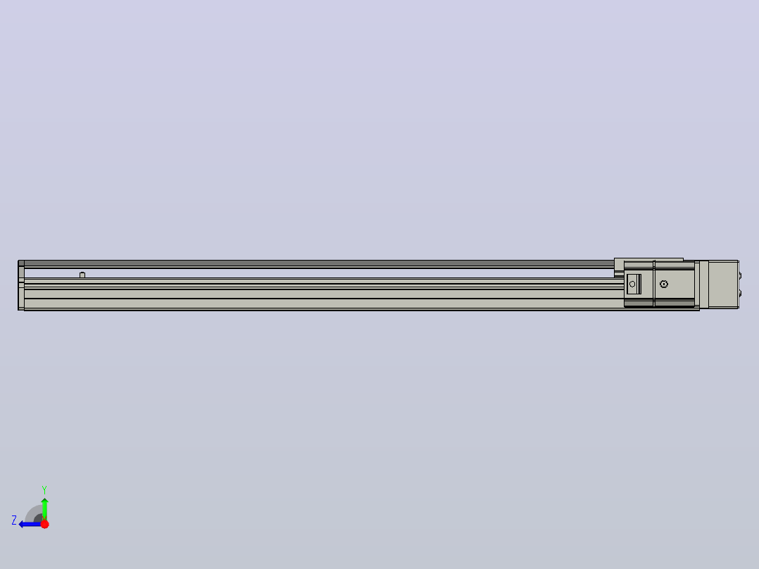 SYS12-BR-700-200W滚珠花健、支撑座、滚珠丝杠、交叉导轨、直线模组.STEP右视图