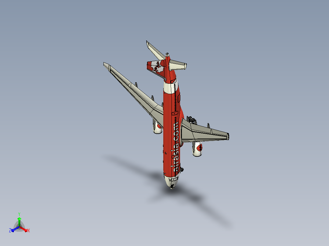 空客A330客机CATIA V5 r21模型主视图