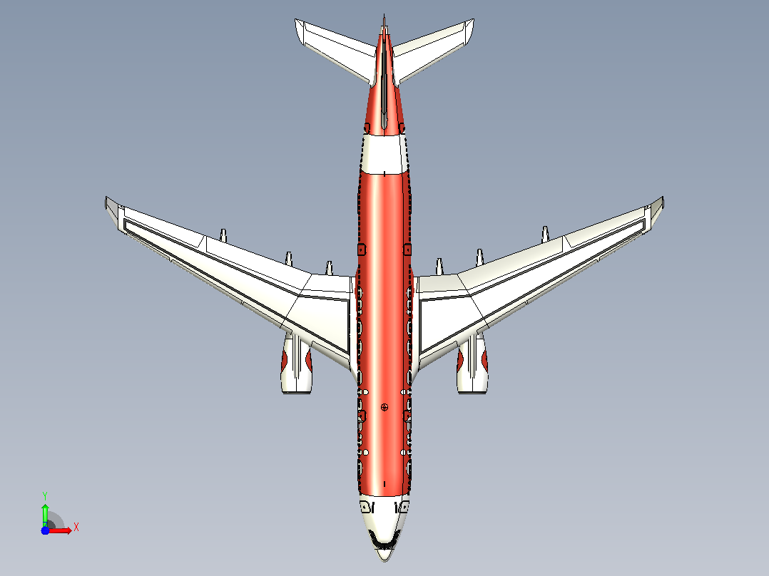 空客A330客机CATIA V5 r21模型前视图