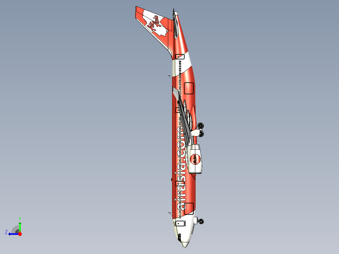 空客A330客机CATIA V5 r21模型右视图