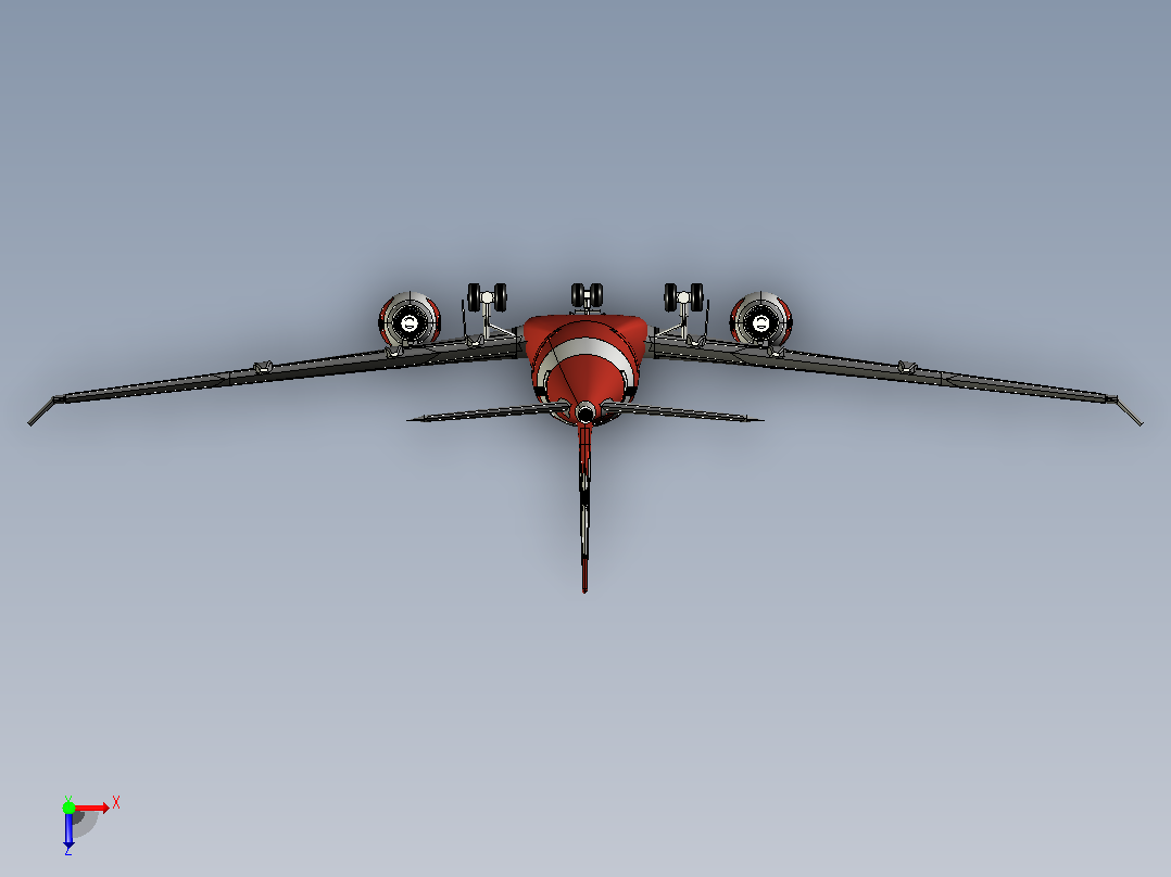 空客A330客机CATIA V5 r21模型俯视图