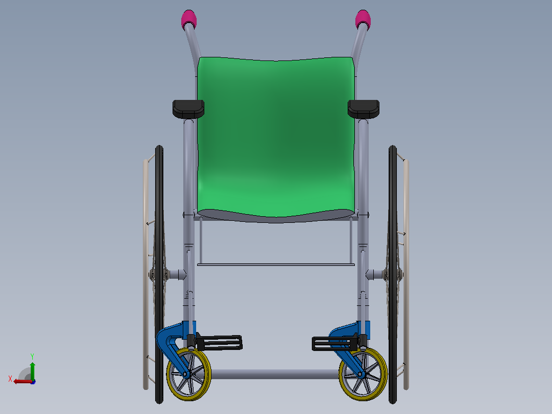 轮椅后视图