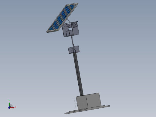 双轴太阳能电池板跟踪器3D图纸 Solidworks设计前视缩略图